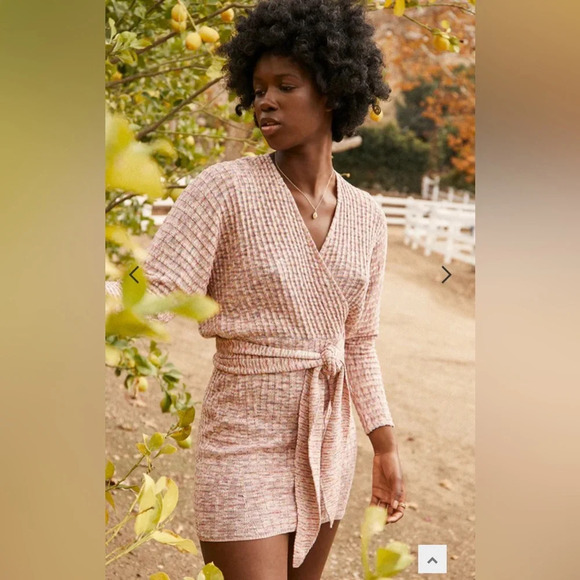 Saylor NWT “Midge”  Faux Wrap Knit Long Sleeve Sweater Mini Dress Size M… - Picture 1 of 13